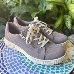 Clarks Canvas Sneakers - purple and Cream